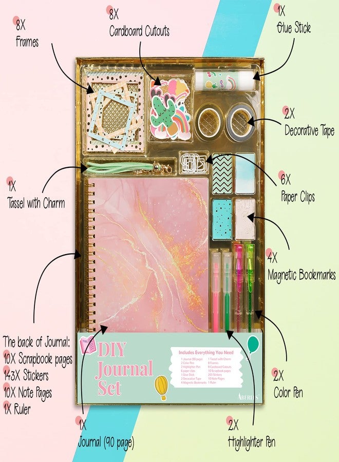 ABERLLS DIY Journal Kit for Girls - Gift for 8-14 Year Old Girl - Cool Birthday Gifts Ideas for Teens - Fun, Cute Art & Crafts Kits for Tween Teenage Kids- Scrapbook & Diary Supplies Toy Set - Image 5